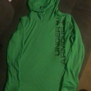 Youth UNDER ARMOUR Green hoodie pullover size MED